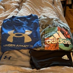 Boys (2) shorts outfits size 7. One adidas and one under armour.